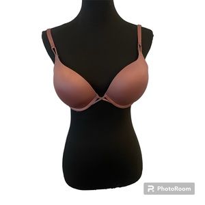 Victoria's Secret Bombshell Push Up Plunge Add-2 Cups Smooth Bra 34D Mauvey Rose